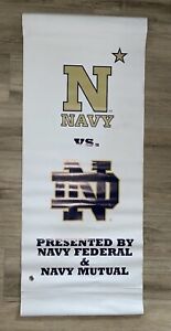 2016 Football Navy Notre Dame NCAA game used banner 18x45