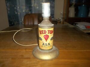 Vintage Rare Red Top Ale Cone Top Beer Can Lamp Breweriana Collectible !