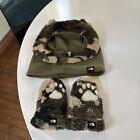 The North Face Toddler Head Covering Camo Bear Face Hole 2-3T + Mittens