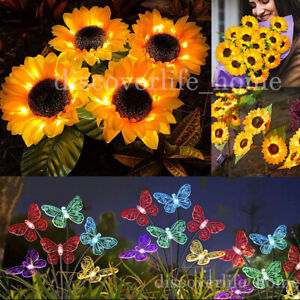 Solar Flower Stake Lights Outdoor Garden Path Party Yard LED Lamps Sunflower US