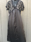 Black Satin Lace Nightgown La Petite Coquette NY Boutique Plus Size Large