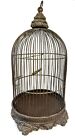 Gorgeous Victorian Antique Bronze Tone Metal Carved Ornate Plaster Bird Cage