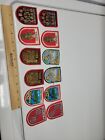 Vintage Original 1970s & 80s Embroidered Sew-on  Material Patches Lot Of 12