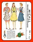 Fitted Bib APRON w Applique McCall 958 VTG 1942 Craft Sewing Pattern