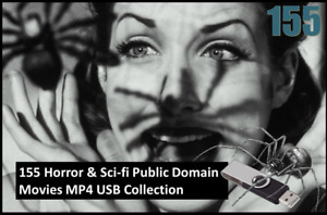 155 Horror & Sci-fi Public Domain  Movies MP4 USB Collection Free Postage