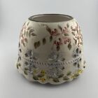 Vintage Home Interiors Homco Ceramic Floral Candle Shade Topper Jar Cover