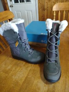 Nib Women's Columbia ice maiden ll winter boots size 9.5 shale/dark raspberry