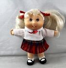 VTG 1995 Mattel Cabbage Patch 5” Doll Collectible Kid - Blonde Hair Plaid Skirt