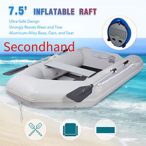 Secondhand 7.5Ft Inflatable Boat Hunting Fishing Raft for Adults on Lakes River