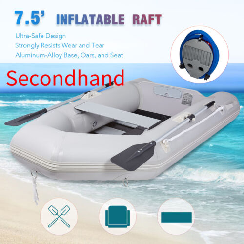 Secondhand 7.5Ft Inflatable Boat Hunting Fishing Raft for Adults on Lakes River