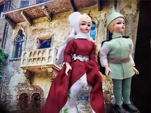 New ListingLot of 2 Vintage Eros Dolls Made In Italy Verona #63 Giulietta Juliette & Romeo