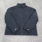 Polo Ralph Lauren Jacket Mens Medium Black Bomber Fleece Lined Zip Windbreaker