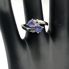 925 Silver Tanzanite Ring With Cubic Zirconium Size 7