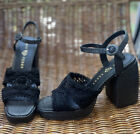 Women’s Katy Perry The Meadow Woven High Heel Platform Sandal Black KP1595 Sz 8
