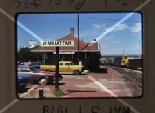 Original '79 Kodachrome Slide UP Union Pacific Manhattan Depot Station    W1K40