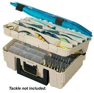 Fishing Magnum Satchel, Two-Tier Tackle Box, Blue / White