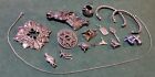 Vintage Estate Sterling Silver Jewelry Lot 142 Grams Not Scrap Resale Brooches