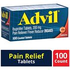Advil Coated Tablets , Pain Reliever and Fever Reducer 100 tablet 200mg