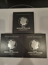2021 P,D,S Morgan Silver Dollar Partial Set of 3 with matching Box and COA