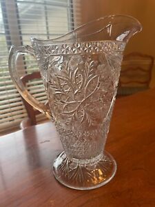 EAPG Indiana Glass ROSETTE WITH PINWHEEL 3-pint pitcher/jug  ca. 1905