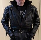 LANGLITZ COLUMBIA -EXEC PRE-OWN COND- LEATHER  MOTORCYCLE BIKER JACKET - $ 1,250