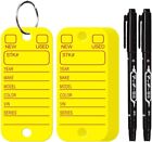Poly Key Tags Plastic Key Tags w/ 200 Rings & 2 Markers Car Dealer 200 Pieces