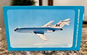 Vintage Braniff International Blue Boeing 727QC FASTBACK TRI-JET Postcard