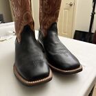 Ariat Boots Men's 12 D Quickdraw Black Deertan Western Leather Cowboy Square Toe