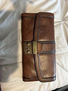 fossil wallet women leather trifold Long Live Vintage Leather