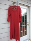 Rundholz XL Long Red cotton Dress Lagenlook