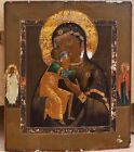 Rare Antique Russian icon Mother of God of Feodorovskay Christ Old Religious Art