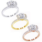 4.5 Oval Simulated Diamond Halo Split Wedding Women's Ring 14kt Gold Plated