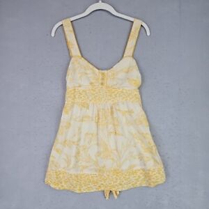 Adorable Y2K Milkmaid Babydoll Top Womens M Yellow Charlotte Russe Early 2000s