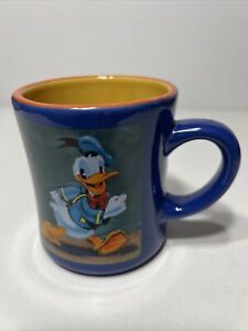 Donald Duck Disney Store 12 oz Blue Coffee Tea Beverage Mug Drinking Cup-NICE