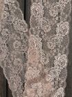 Shiny Brown Floral Taupe Embrodered French Lace. Rose Chantilly Trim. 7” Wide