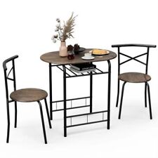 THEVEPON 3-Piece Dining Room Kitchen Table & 2 Chairs Furniture Set for Home Bar
