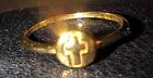 Dainty Gold Cross Ring Size 6