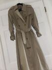 Vtg. Burberry Size 8 X-Long Twill Tan Trench Coat Vintage USA Union Made