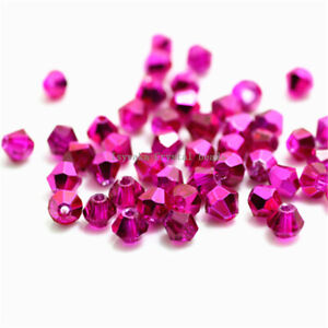 Red Copper Color 4mm 100PCS Bicone Austria Crystal Beads Loose Faceted Beads
