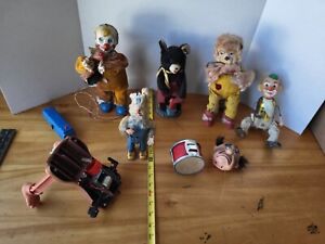 Vintage box lot of mechanical toys for parts or repair