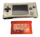New ListingGameboy Micro Silver OXY-001 w Pokémon Fire Red Tested *Read Description
