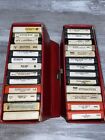 Lot Of 26 Country Rock Eight 8 Track Tapes in 2 Storage Carry Cases