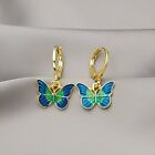 Butterfly Earrings Hoop Drop Dangle Enamel Women Fashion Jewelry Party Gift