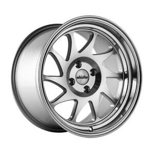 15x8 +20 Whistler KR7 4x100 Machined Silver Wheels (Set of 4)