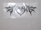 Y2K style spider web heart w/bat wings temporary lower back tattoo black goth
