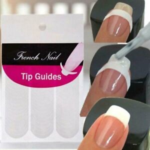 5 pack (240pc) French Manicure Nail Art Tips Form Guide Sticker DIY Stencil USA