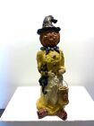 Resin Bethany Lowe Halloween Jack O Lantern Witch Holding Black Cat Container