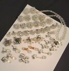 Large 23 Pc Lot Vintage Aurora Borealis Faceted Crystal Cluster Bead Earring Lot