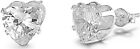 Heart Stud Earrings Cubic Zirconia Sterling Silver 925 Jewelry Birthstones Color