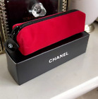 Chanel Toiletry Cosmetic Bag Makeup Lipstick Bag Clutch Red Velvet Coin Pouch
